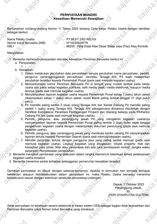 Biaya Jasa Pembuatan Badan Hukum PT Bayar Belakangan  Manado